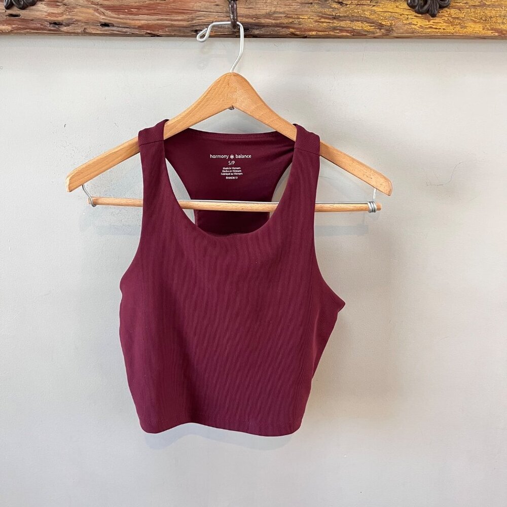 Harmony‎ & Balance Maroon Racerback Sports Bra S